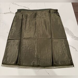 J. Crew Gwen Slip Skirt in Olive Charmeuse